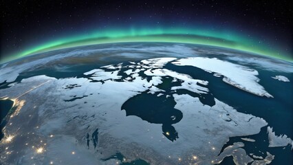 Fototapeta premium Stunning aurora borealis shimmers over earths northern hemisphere vista