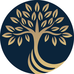 Tree Circle Nature Logo Vector Growth Eco Template Design