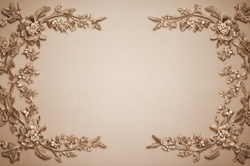 Vintage Floral Frame Roses Antique Art Decorative Ornament Border Design on transparent background