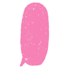 Cute crayon speech bubble with playful sketch lines and bright childish colors. Naive hand drawn style, text box chalkboard space makes it perfect for cheerful messages.