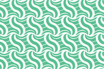 Repeating wave pattern with alternating mint green and white design elements creating an optical