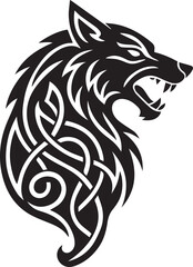 Tattoo design of a tribal wolf