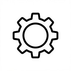 Simple black outline of a cogwheel gear icon