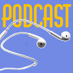 Creative cover illustration for podcast banners. Halftone gritty headphones, perfect for show branding and episode art.