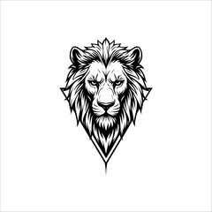  head lion hand drawn illustration