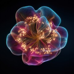 Obraz premium Abstract floral bloom with glowing center