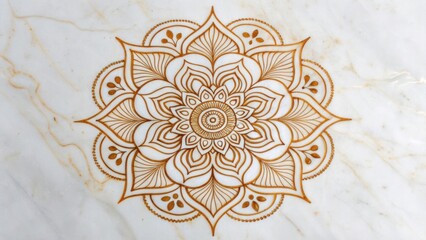 Intricate floral mandala design with earthy tones and delicate patterns