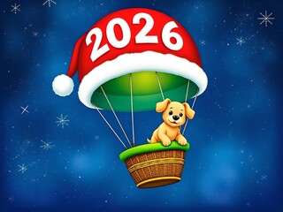 profile
Qwen3-Max
8:20 pm
Cute cartoon puppy smiling in a hot air balloon shaped like a Santa hat with 2026 floating against a starry blue night sky, ideal for New Year greetings, pet-related holiday 