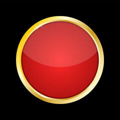 Glossy red ball. Vector illustration.