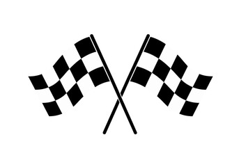 Fototapeta premium Two checkered flags isolated on transparent background