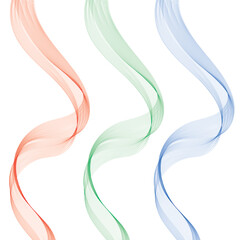 Three Vertical Color Abstract Waves of Red Green Blue. Eps 10