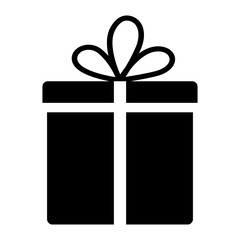 Gift box icon with ribbon. Birthday and Christmas gift design element