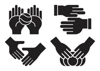 Black and white illustrations of hands in various positions, including holding objects.