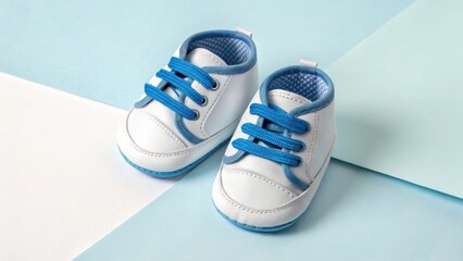 Adorable baby sneakers blue laces white comfort shoes for little feet