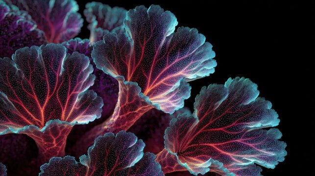 Close-up of vibrant, otherworldly plant structures