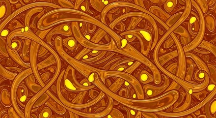 Abstract artwork of intertwined organic forms with glowing highlights.