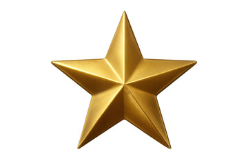 Obraz premium Golden star award on transparent background representing achievement, success, quality, and leadership