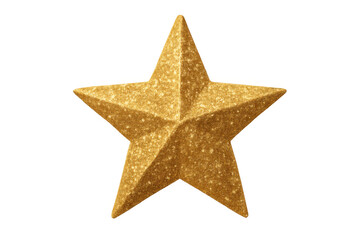 Golden glitter star shining, representing success, achievement, and festive celebration on transparent background