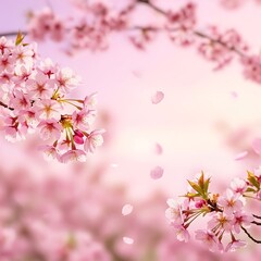 Obraz premium Aesthetic Background of Cherry Blossoms in Spring A Beautiful Pink Floral Aesthetic