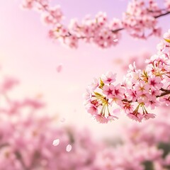 Fototapeta premium Blooming Beauty An Aesthetic Background of Cherry Blossoms in Spring