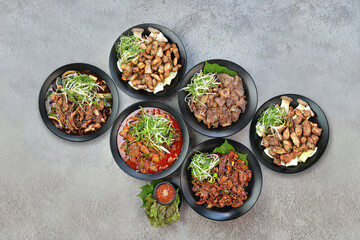 직화고기구이 전체 메뉴를 촬영한 모습입니다.