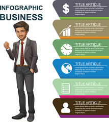 business infographics options banner vector illustration