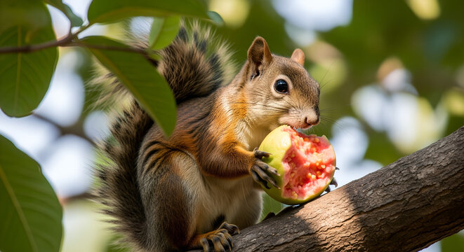 red squirrel on a tree
