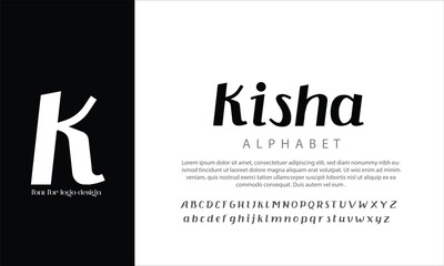 Kisha Serif vector alphabet font for logo design