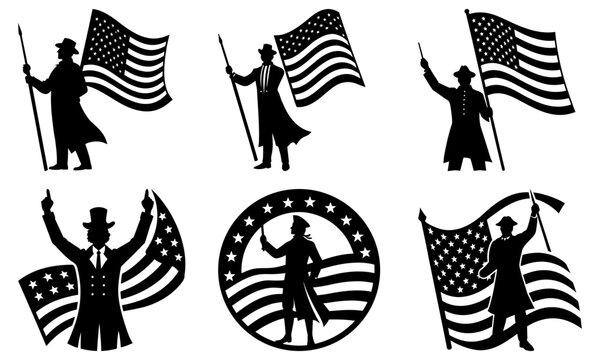 Patriotic American pride celebrating freedom with vintage flag waving, honoring heritage and independence, a symbol of unity and national spirit