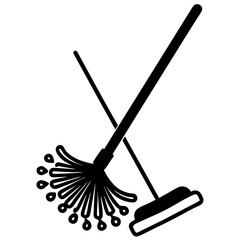 black and white broom