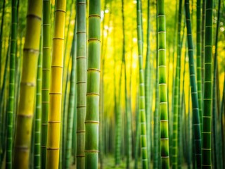 Fototapeta premium Miniature Bamboo Forest: Eco-Friendly Nature Scene, Tilt-Shift Photography