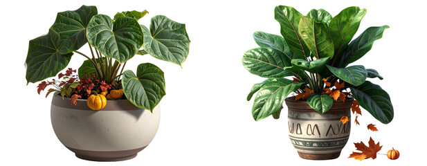  Artistic Potted Plant with Seasonal Decor