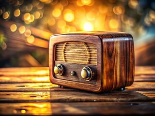 Miniature Retro Wooden Radio - Tilt-Shift Photography