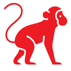 monkey icon or logo symbol solid vector illustration 