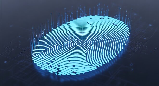 Digital Fingerprint Security Technology Concept.