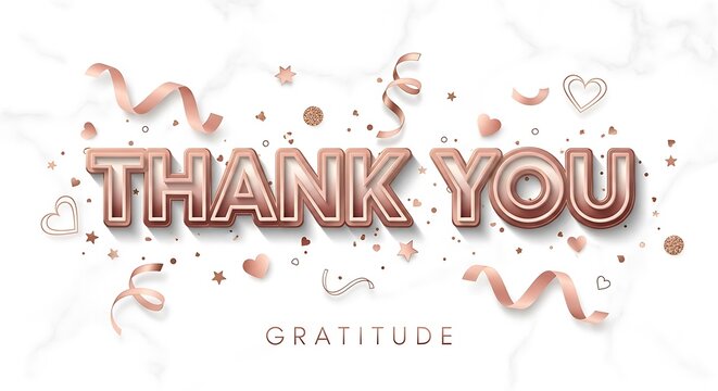 Elegant Thank You Card with Gratitude Message and Decorative Elements. - Powered by Adobe