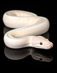 Fototapeta premium Cream-colored snake on black background