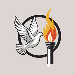 Anti-fascism and antisemitism awareness vector set with unity hands, peace icons, remembrance tree, torch of light, and equality concept art.