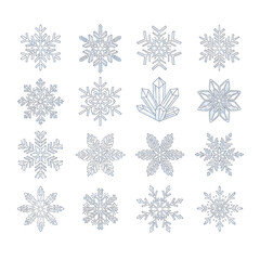 Elegant Snowflake Collection A Vector Set of Unique Designs