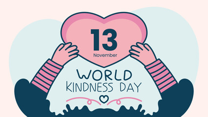 World Kindness Day awareness template design with modern flat vector illustration