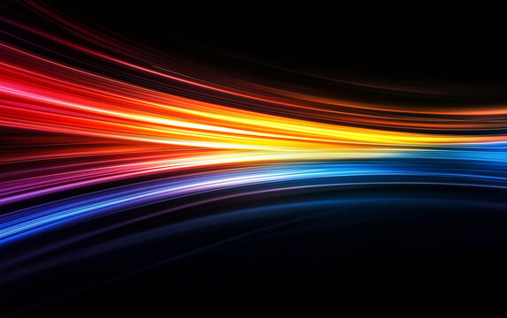 Vibrant glowing abstract light streaks energy motion technology digital background