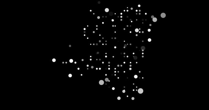 Professional Motion Graphic of Orbs Creating Map Form for Democratic Republic of the Congo