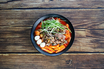 불고기 떡볶이를 촬영한 모습