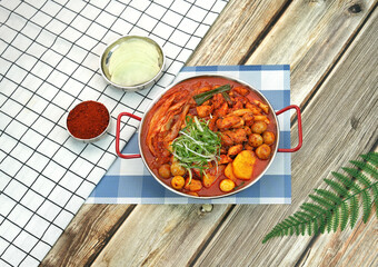김치 직화찜닭을 촬영한 모습