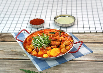 김치 직화찜닭을 촬영한 모습