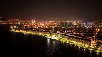 High quality landscape photo of Izmir city taken with a drone