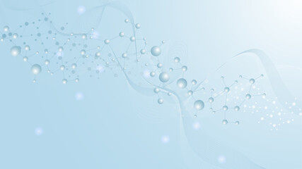 Structure molecule and communication. Dna, atom, neurons. Scientific concept for your design. Connected lines with dots. Medical, technology, chemistry, science background. Vector illustration.