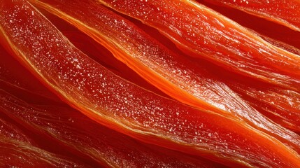 Cured meat slices with salt crystals