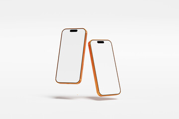 Blank phone screen  mockup - 3D Illustration