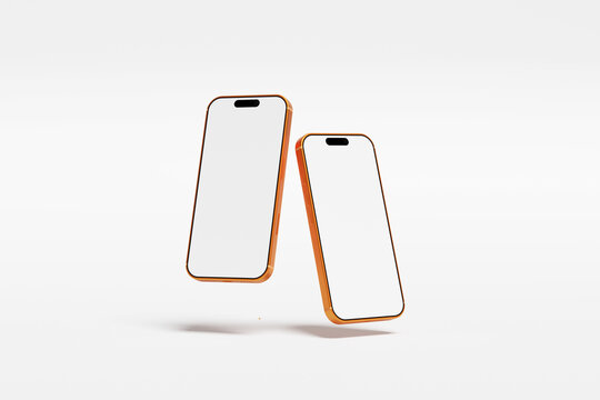 Blank phone screen  mockup - 3D Illustration